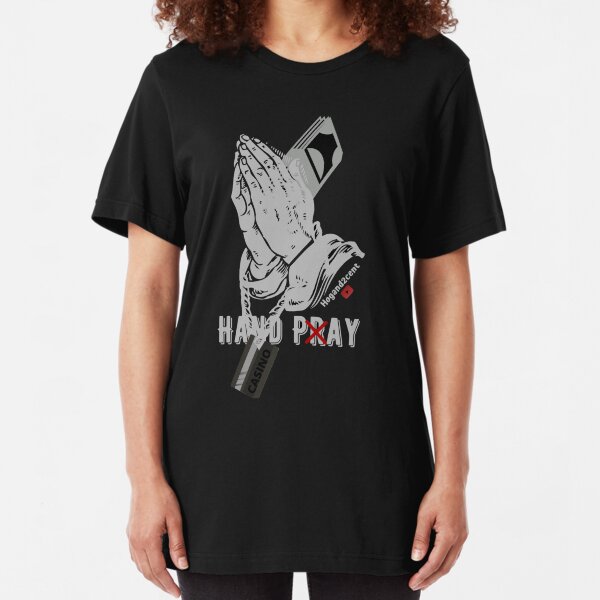Hand Pray for dark shirts Slim Fit T-Shirt
