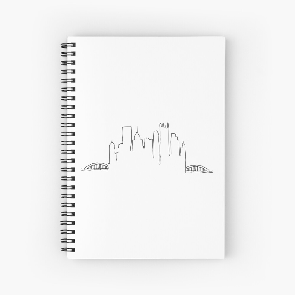 Pittsburgh Skyline Outline Drawing Art Board Print for Sale by