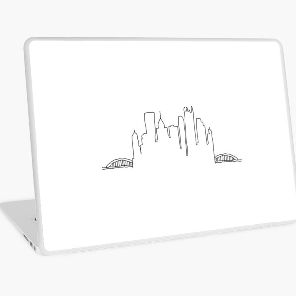 Pittsburgh Skyline Outline Drawing Art Board Print for Sale by