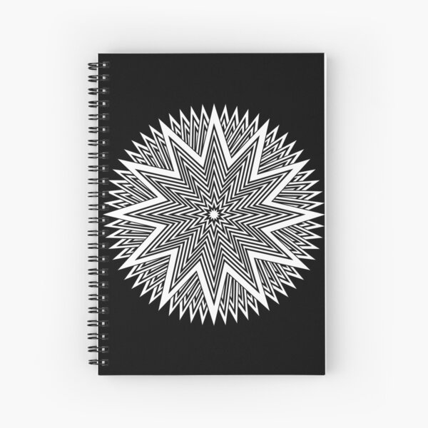 Black and White Minimalist Star Spiral Notebook