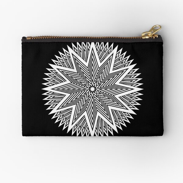 Black and White Minimalist Star Zipper Pouch