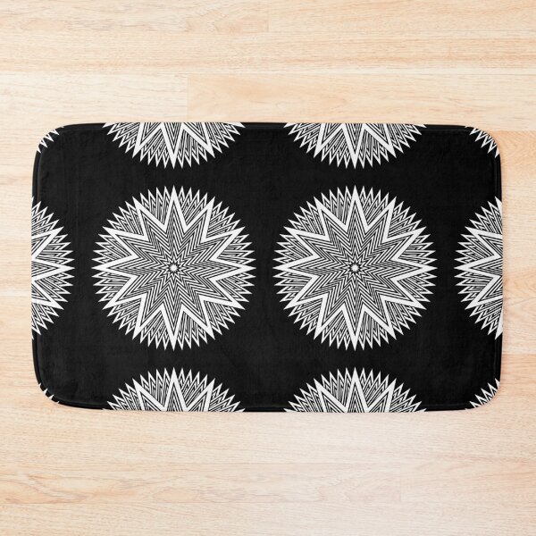 Black and White Minimalist Star Bath Mat