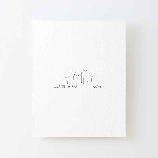 Pittsburgh Skyline Outline Drawing Art Board Print for Sale by