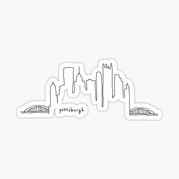 Item preview, Pittsburgh Skyline Outline Sticker designed and sold by sophiamgos.