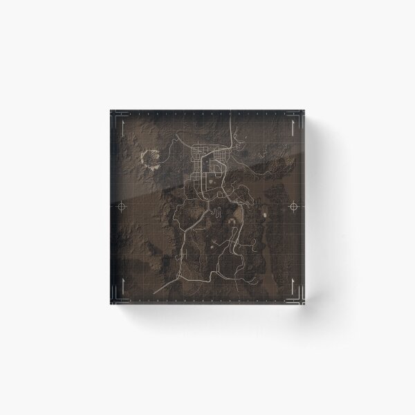 Map of Fallout New Vegas Acrylic Block