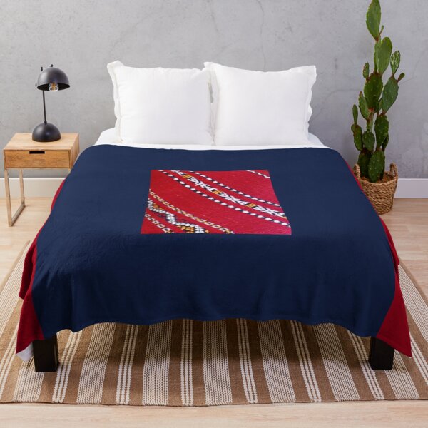 Item preview, SEMARA 12 carpet Morocco Berber crafts tradition blue red pattern wool woven decoration designed and sold by dragonemma.