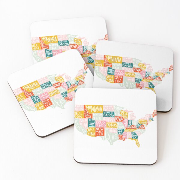Item preview, USA cute map designed and sold by annielinnart.