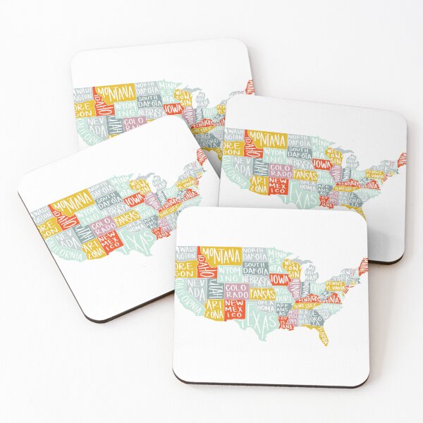 Item preview, USA cute map designed and sold by annielinnart.