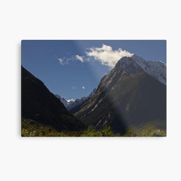 On the way in to Milford Sound Metal Print
