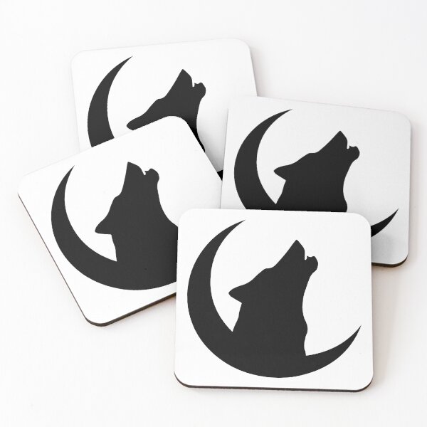 Item preview, Wolf black silhouette howling to the moon designed and sold by pocketdesignsar.