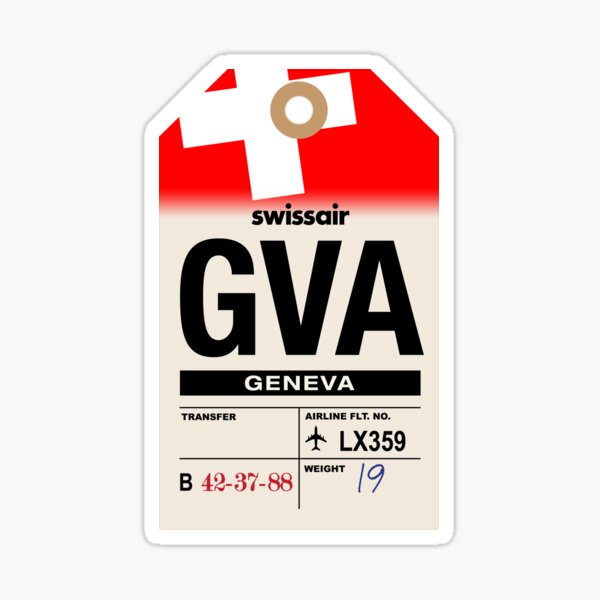 Item preview, Geneva (GVA) Switzerland Airline Luggage Tag designed and sold by travelwitheric.