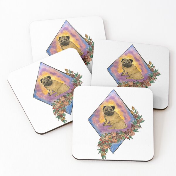 Item preview, Pug Dog with Flowers designed and sold by VeloursDesigns.