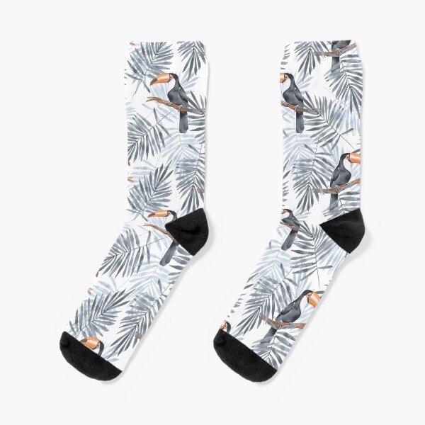 Palm leaves and Toucan Socks