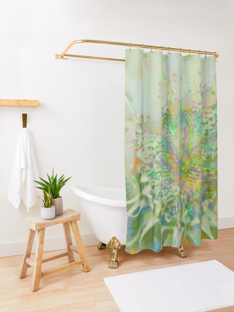Alternate view of Floral abstraction Shower Curtain