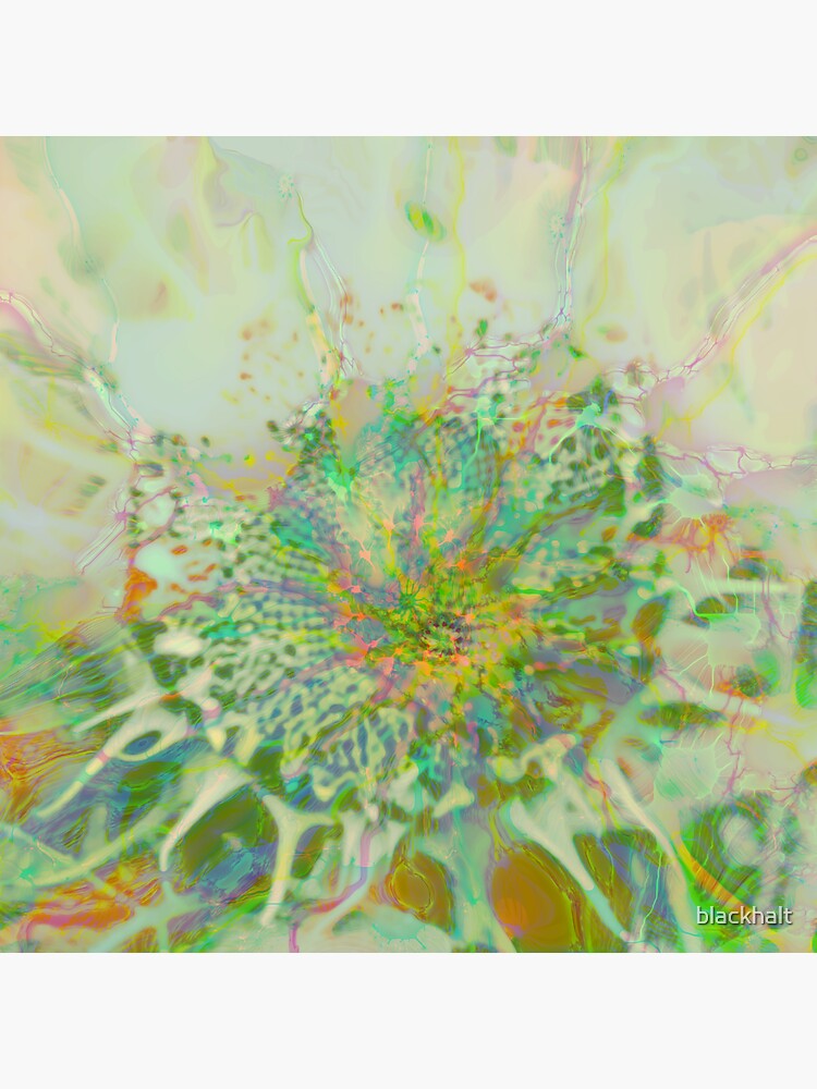 Thumbnail 3 of 3, Sticker, Floral abstraction designed and sold by blackhalt.