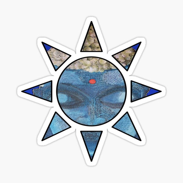 Blue Buddha Sun Logo Sticker