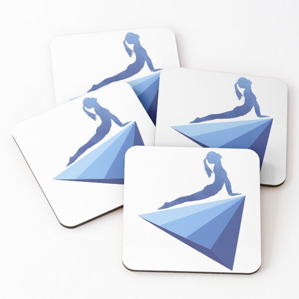Item preview, Yoga cobra wellness meditation triangles graphic design blue designed and sold by BrunoWeicker.