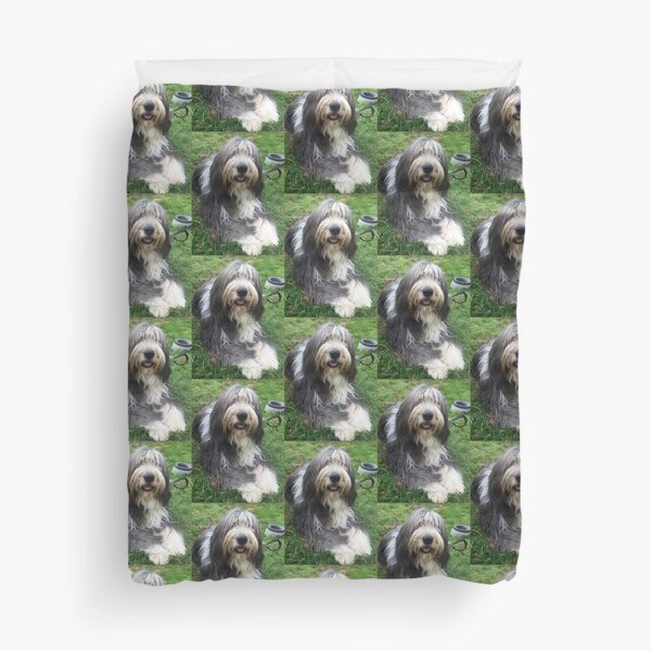 Bearded Collie - Happy Chappy Beardie Duvet Cover