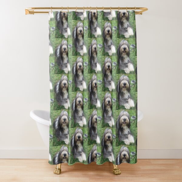 Bearded Collie - Happy Chappy Beardie Shower Curtain