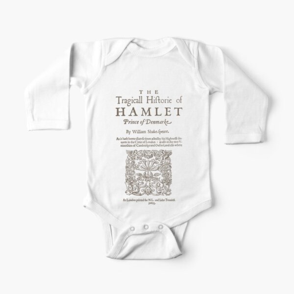 Shakespeare, Hamlet 1603 Body de manga larga para bebé