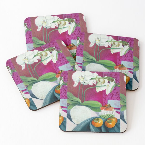 Item preview, White Orchid with Persimmons designed and sold by Daniela Glassop.