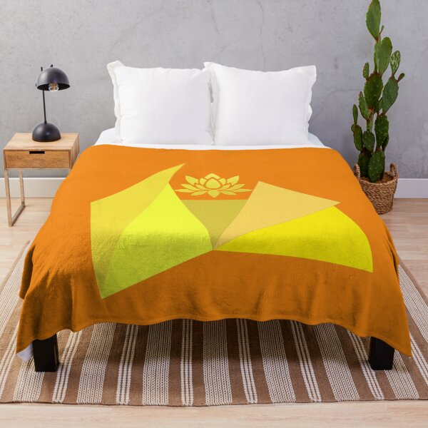 Item preview, Meditation yoga wellness pilates lotus flower triangles in yellow designed and sold by BrunoWeicker.