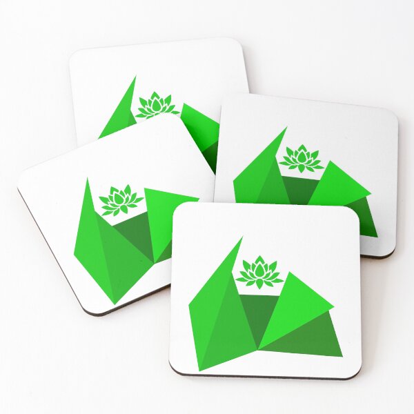 Item preview, Meditation yoga wellness pilates lotus flower triangles in green designed and sold by BrunoWeicker.