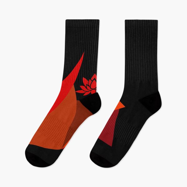 Item preview, Meditation yoga wellness pilates lotus flower triangles in red designed and sold by BrunoWeicker.