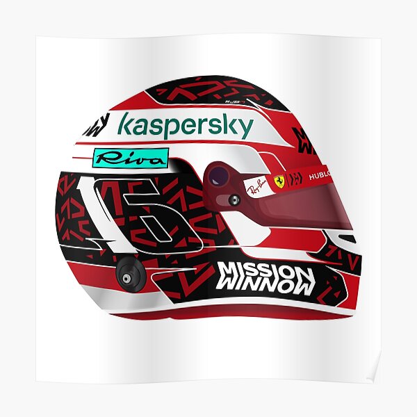 Charles Leclerc Helmet 2020 Poster