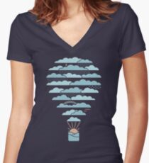 Weather Balloon Women's Fitted V-Neck T-Shirt