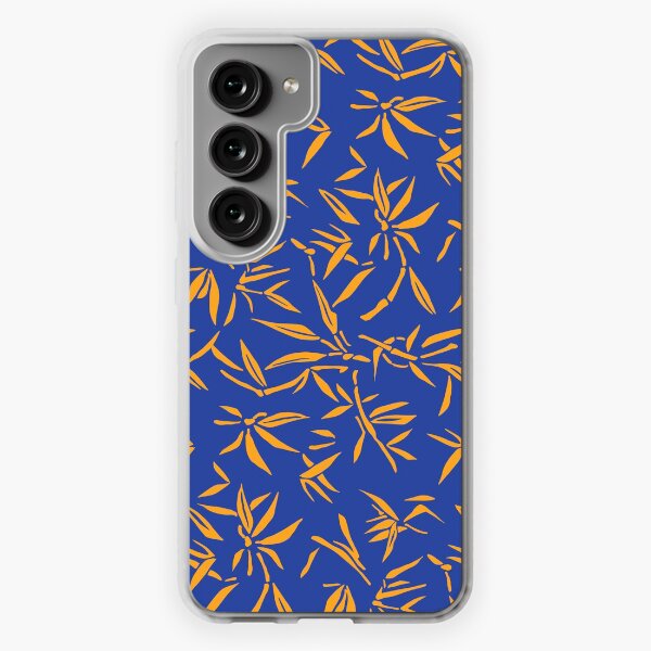 Blue and Yellow / Orange Bamboo pattern Samsung Galaxy Soft Case