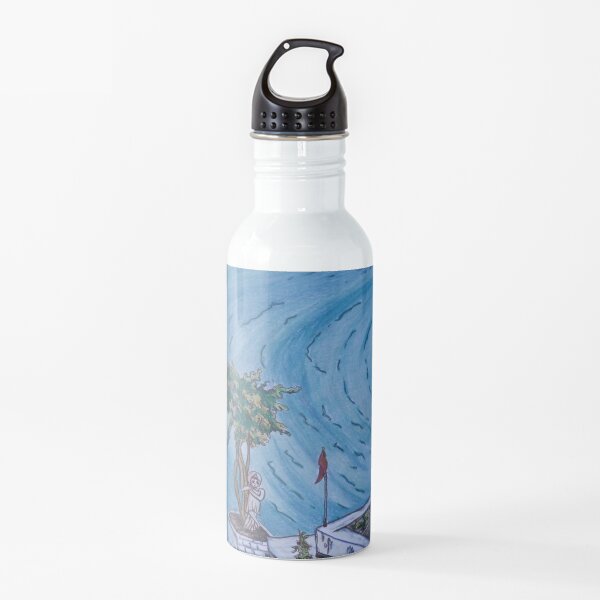 Pretty postcard of lake Pushkar, Rajasthan, India Water Bottle