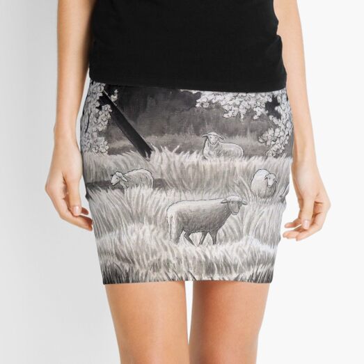 Winter Sheep in Ibiza Mini Skirt