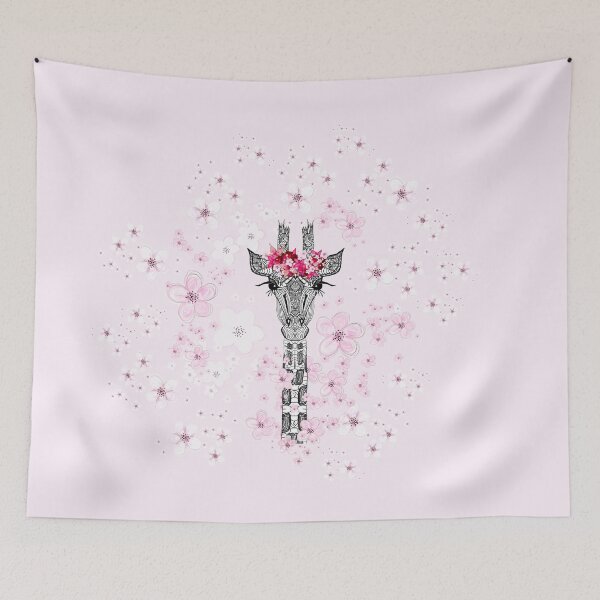 Item preview, FLOWER GIRL GIRAFFE ON PINK designed and sold by SunlightStudios.
