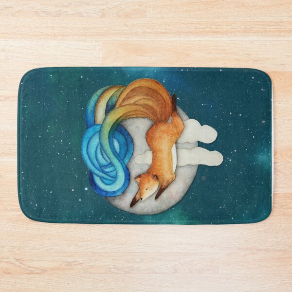 Item preview, Fantasy Watercolour Red Fox Moon on Galaxy Background designed and sold by RosalieReeves.