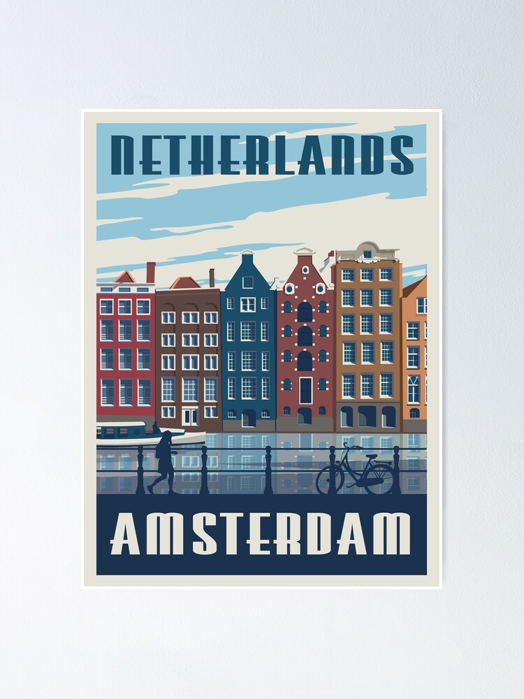 door elkaar haspelen Aas Zeeanemoon Amsterdam Vintage Travel Poster " Poster for Sale by VintageVisions |  Redbubble