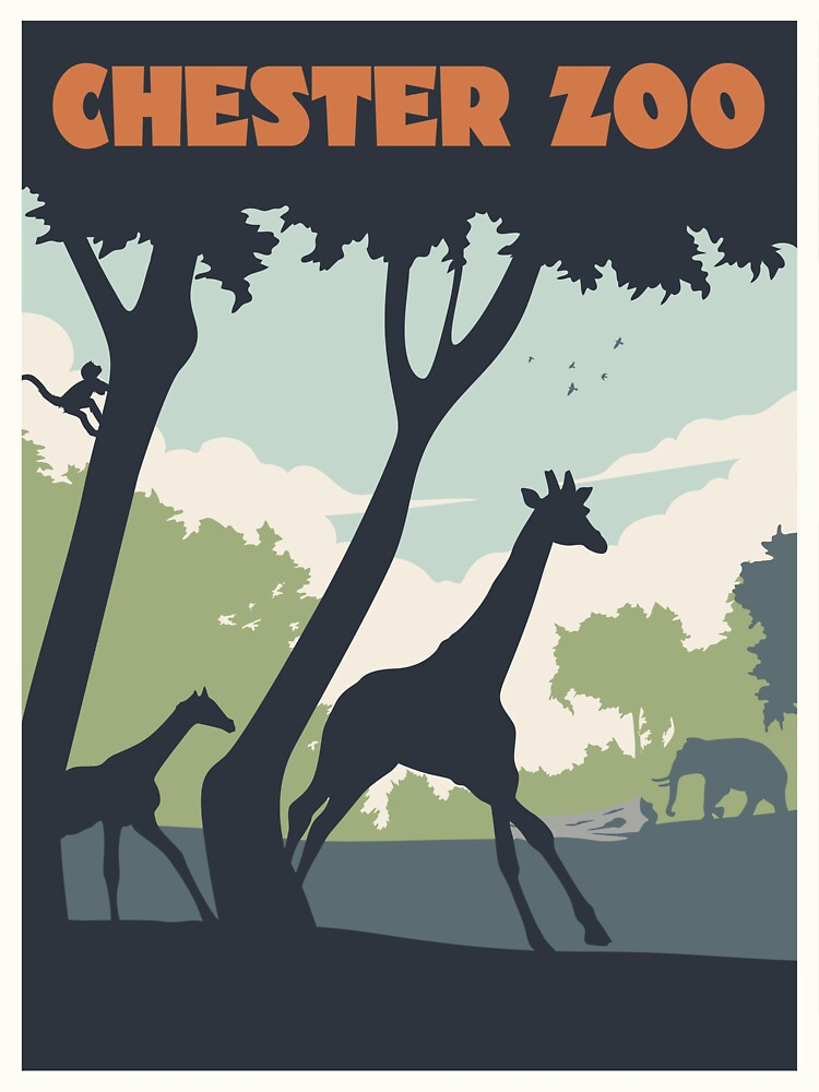 "Chester Zoo Vintage Travel Poster " Sticker for Sale by VintageVisions