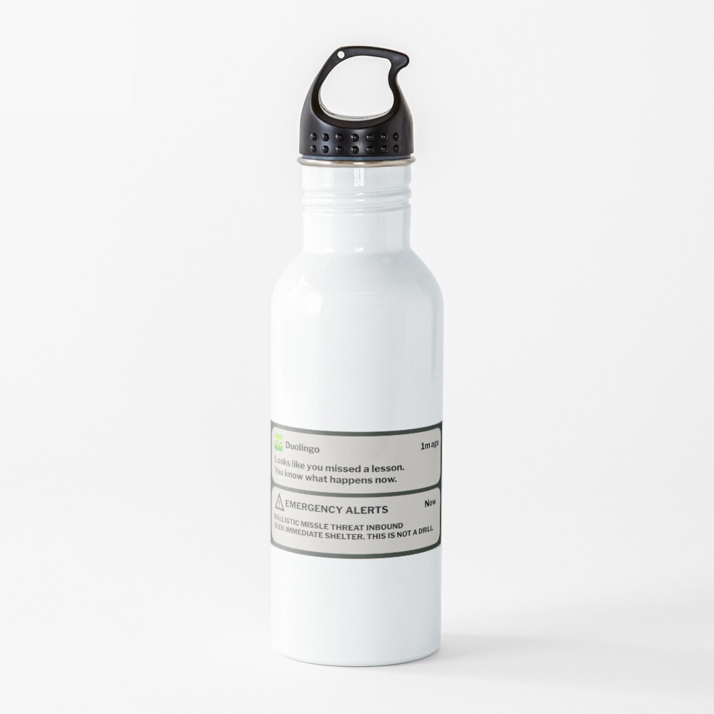 Evil Duolingo Owl Water Bottle