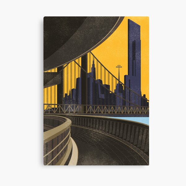 Retro art deco buildings Canvas Print