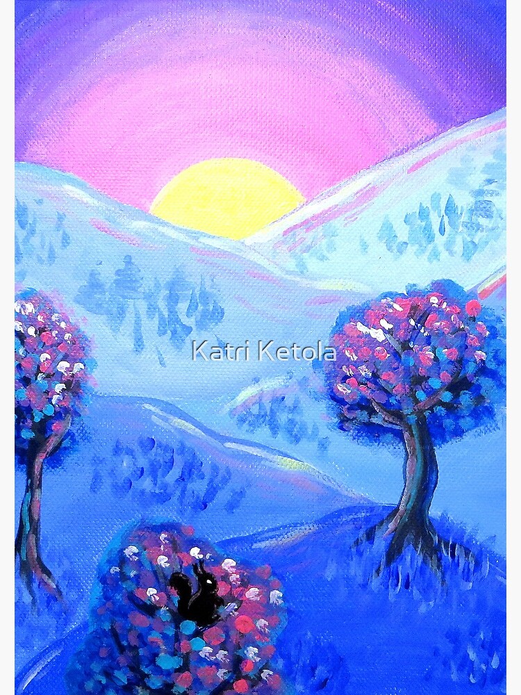 Sunset Lake Landscape Painting Canvas Print for Sale by Katri Ketola