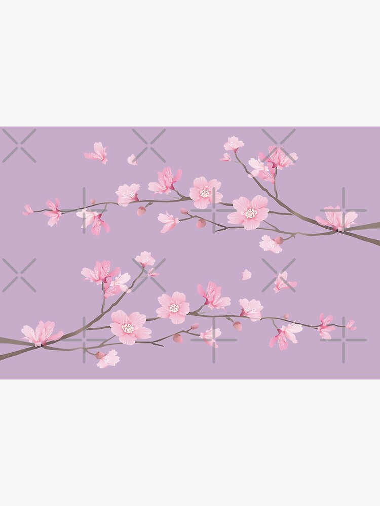 Cherry Blossom flower plant - Pastel Purple by designenrich