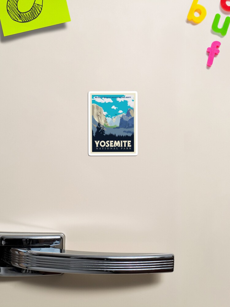 Thumbnail 1 of 3, Magnet, Yosemite National Park Vintage Travel Poster  designed and sold by VintageVisions.