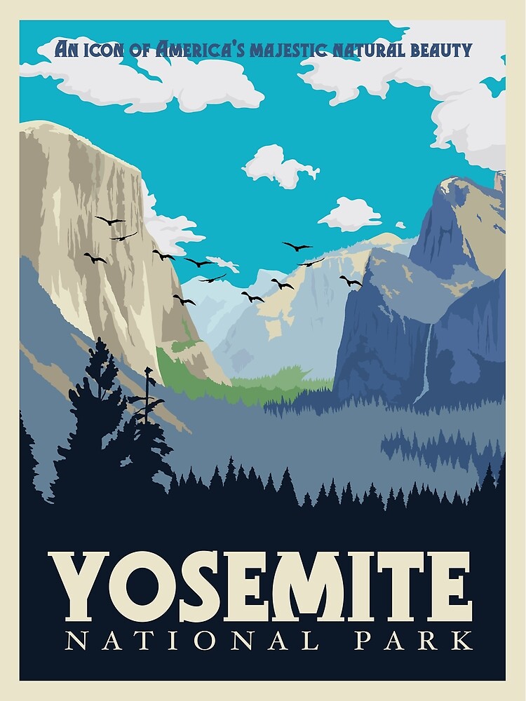 Poster « Affiche de voyage vintage du parc national de Yosemite », par