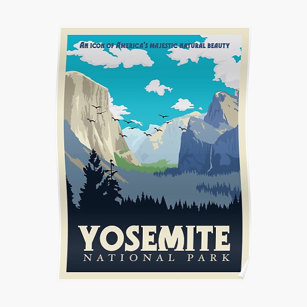 Yosemite National Park Vintage Travel Poster Poster