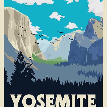 Artwork thumbnail, Yosemite National Park Vintage Travel Poster  by VintageVisions