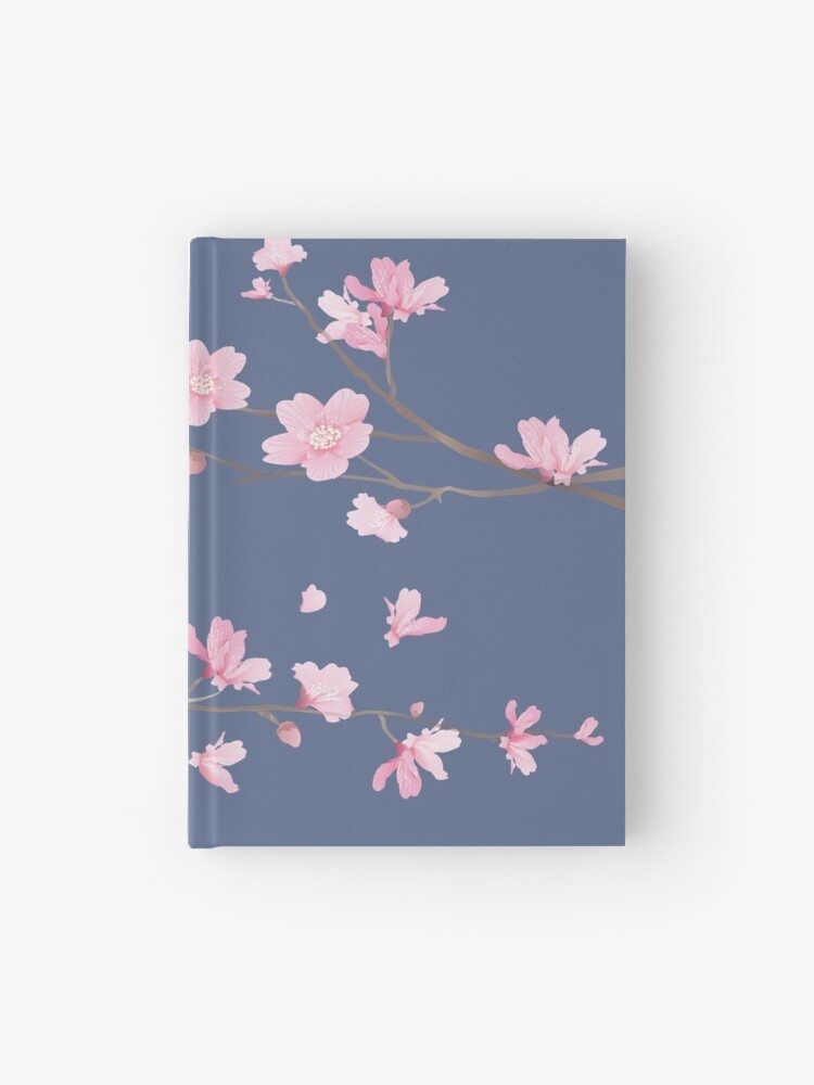 Cuaderno de tapa dura «Planta de flor de flor de cerezo - azul vaquero» de  designenrich | Redbubble