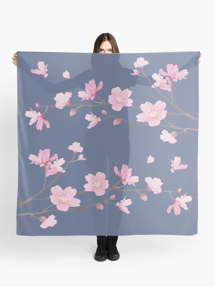 Scarf - Flower Blue Denim