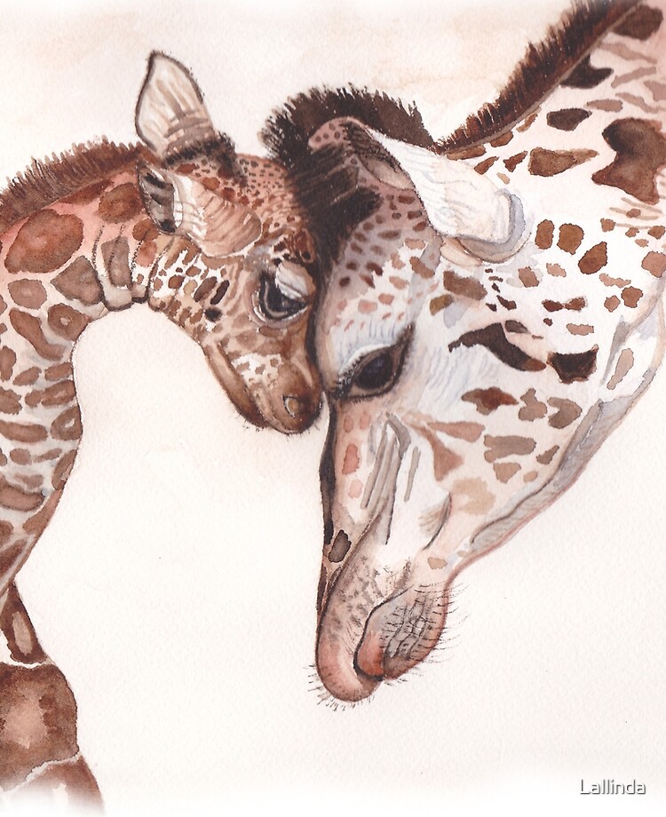 Giraffe drawing,Mother and Baby Giraffe drawing Giraffe Drawing,Mothers Love African Wildlife drawing Wildlife Art Nursery Decor