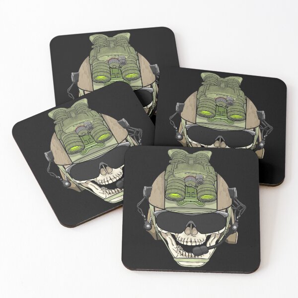 Item preview, Army skull with tactical equipment designed and sold by LuminOrb.
