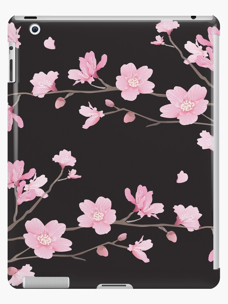 Cherry Blossom flower plant - Black iPad Case & Skin for Sale by  designenrich